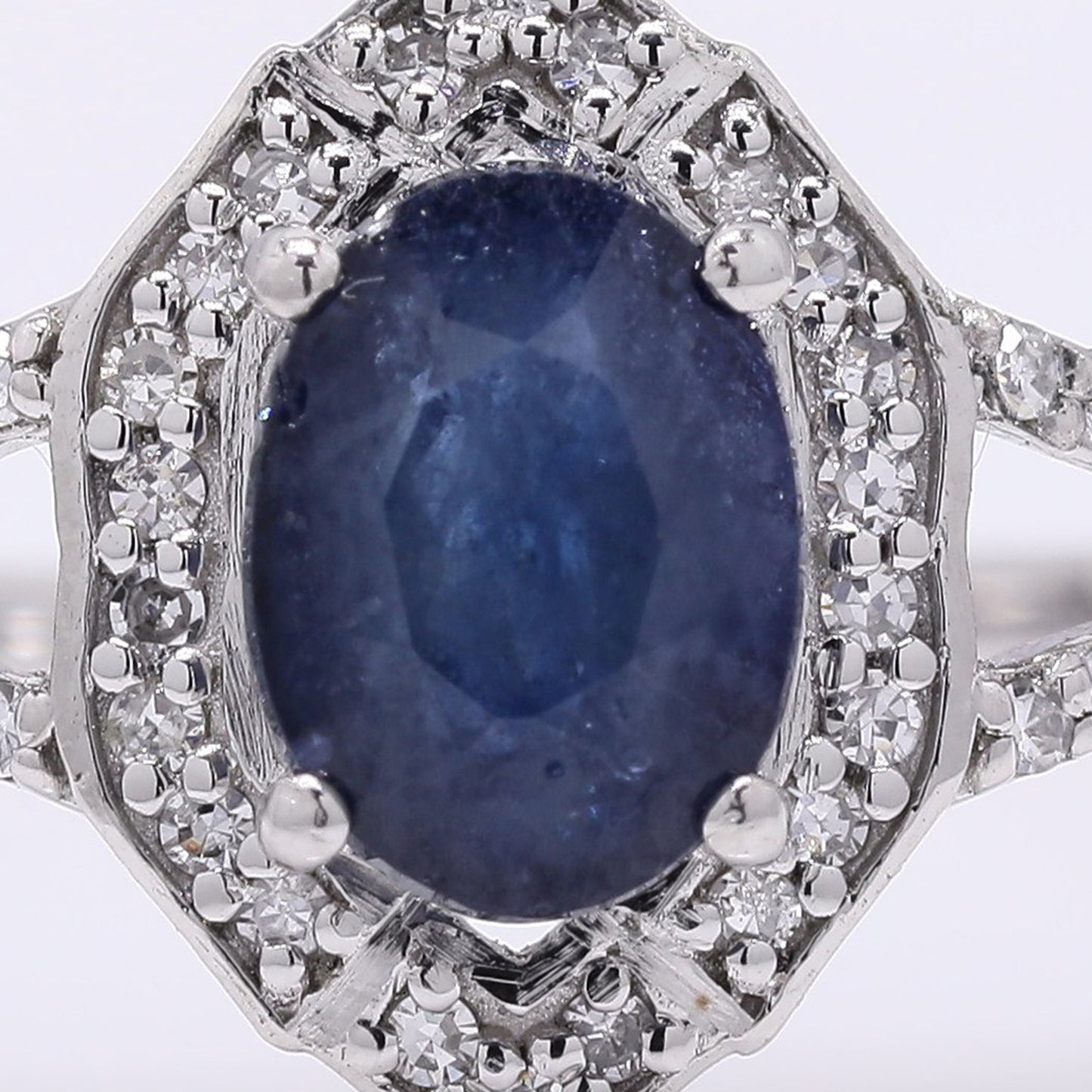 1.33 Ct Oval Mixed Cut Natural Sapphire 950 Platinum Ring