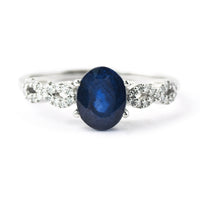 1.96 Ct Oval Mixed Cut Natural Sapphire 950 Platinum Ring