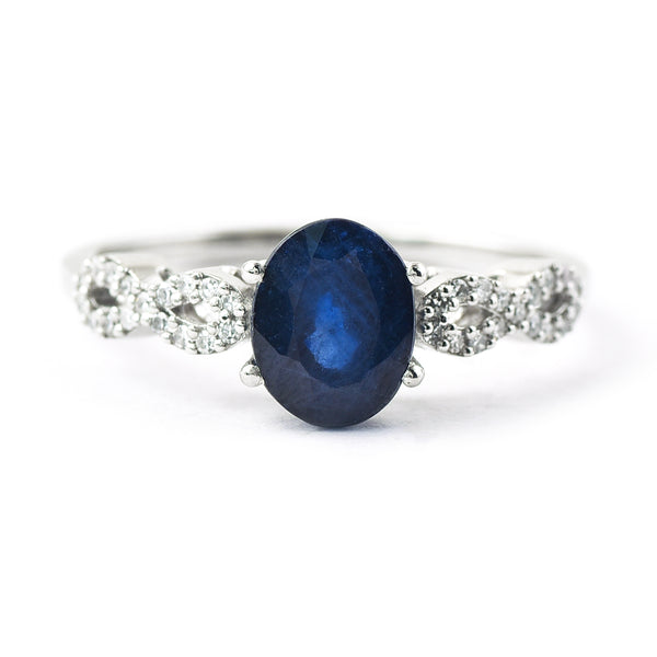 1.96 Ct Oval Mixed Cut Natural Sapphire 950 Platinum Ring