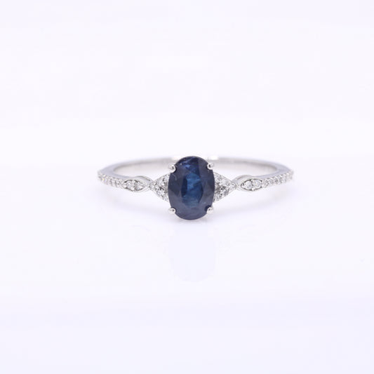1.15 Ct Oval Mixed Cut Natural Sapphire 950 Platinum Ring