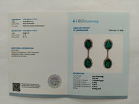 3.40 Ct Oval Mixed Cut Natural Emerald 14K Gold Earrings