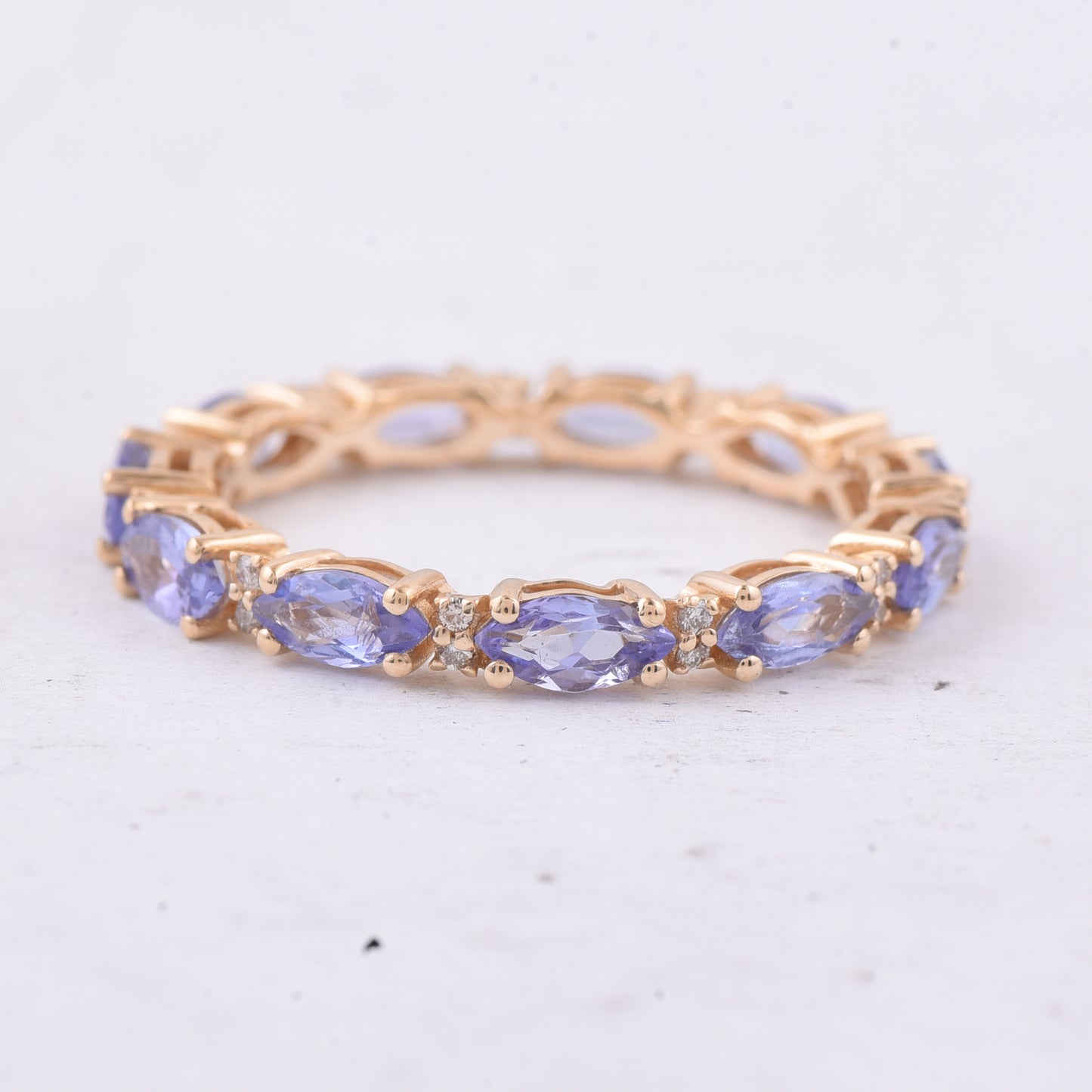 1.53 Ct Marquise Natural Tanzanite 14K Gold Ring