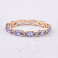 1.53 Ct Marquise Natural Tanzanite 14K Gold Ring
