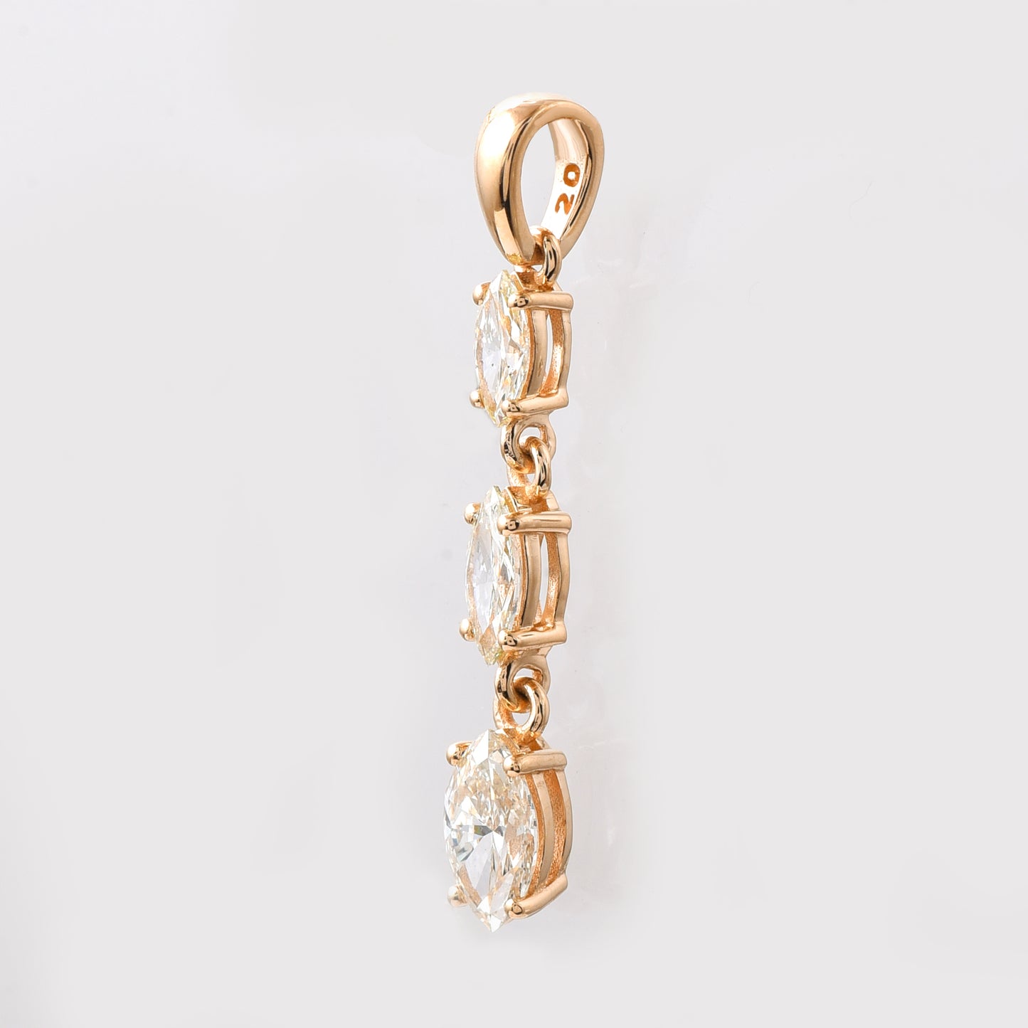 0.74 Ct Marquise Diamond 14K Gold Pendant