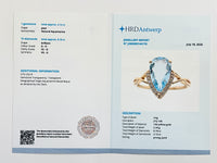 2.22 Ct Pear Natural Aquamarine 14K Gold Ring