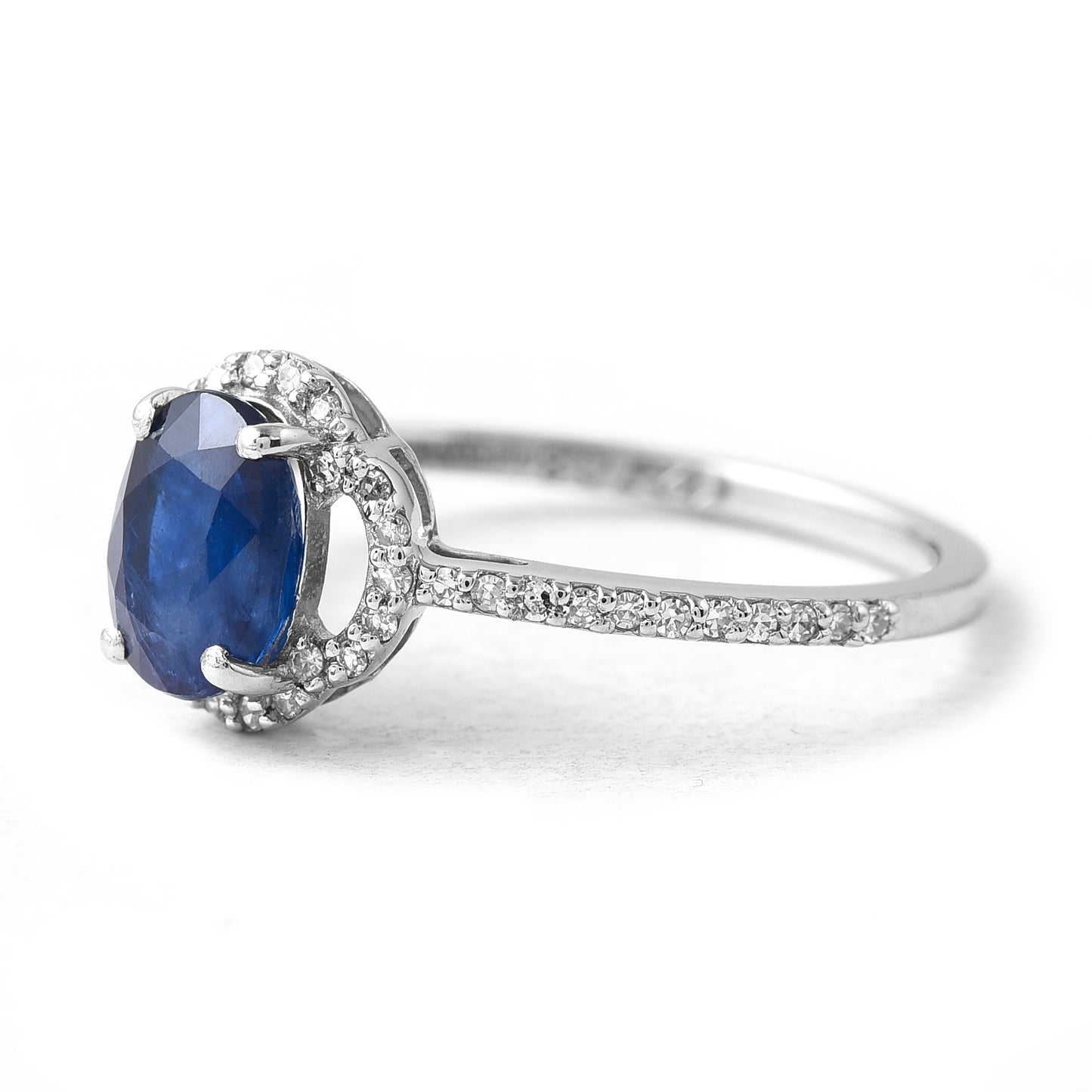 2.63 Ct Oval Mixed Cut Natural Sapphire 950 Platinum Ring