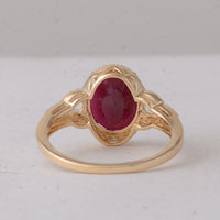 4.01 Ct Oval Ruby 9K Gold Ring