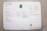 6.47 Ct Cushion Mixed Cut Natural Beryl Emerald 14K Gold Ring
