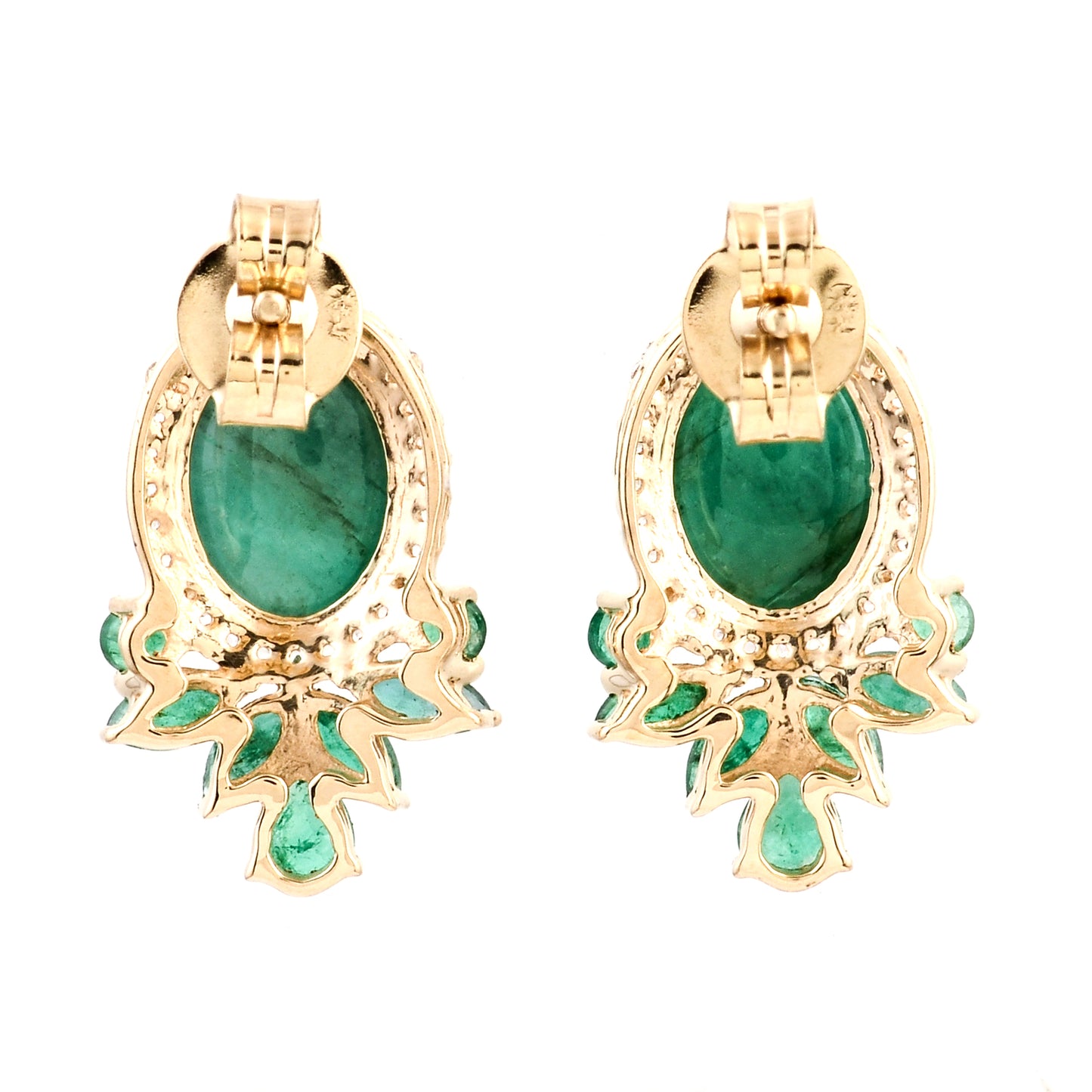 4.79 Ct Oval Emerald 14K Gold Earring