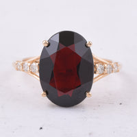 6.10 Ct Oval Natural Garnet 14K Gold Ring