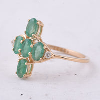 0.93 Ct Oval Natural Emerald 14K Gold Ring