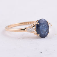 1.83 Ct Oval Natural Sapphire 14K Gold Ring