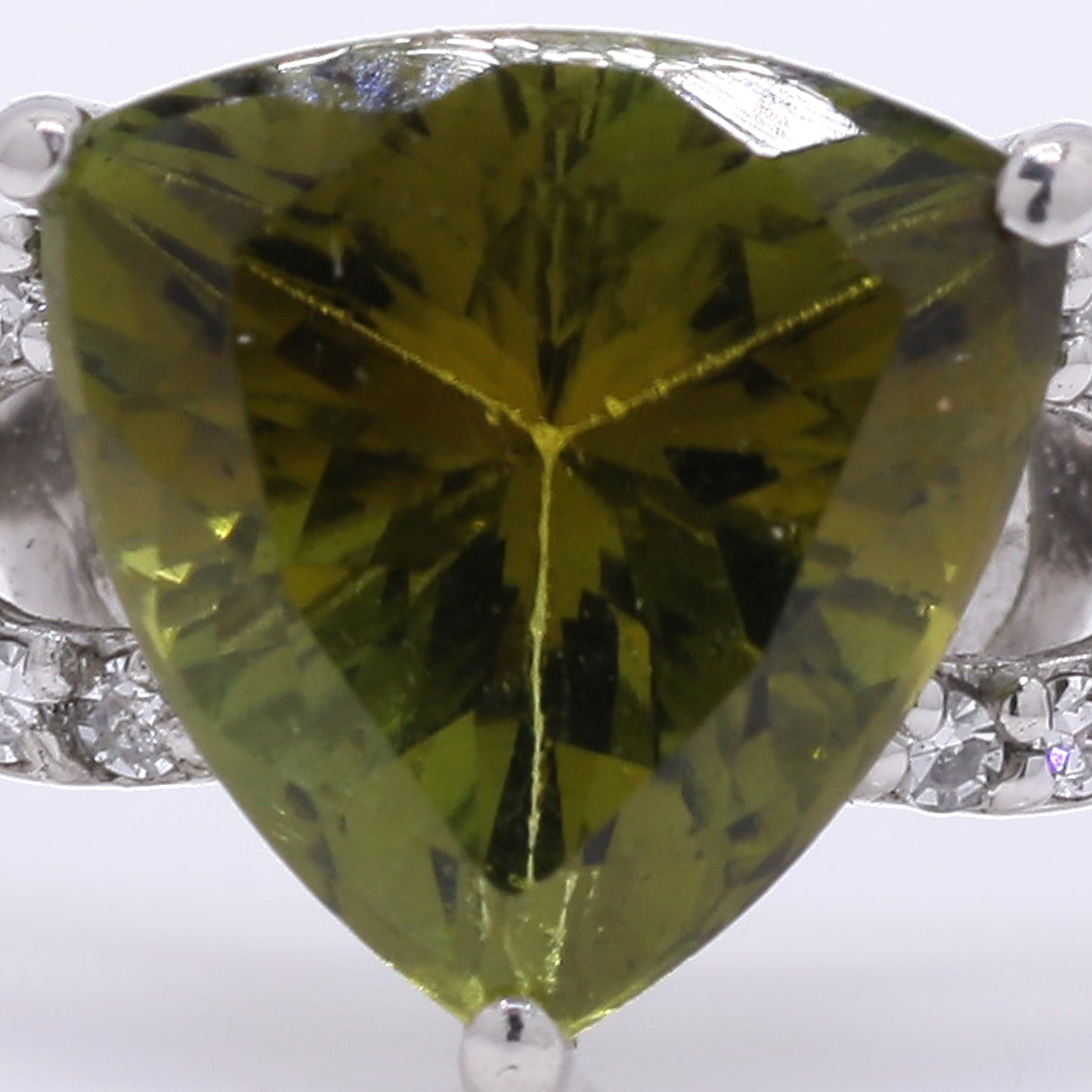 1.33 Ct Triangle Mixed Cut Natural Green Tourmaline 950 Platinum Ring