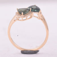 1.55 Ct Trillion Tourmaline 9K Gold Ring