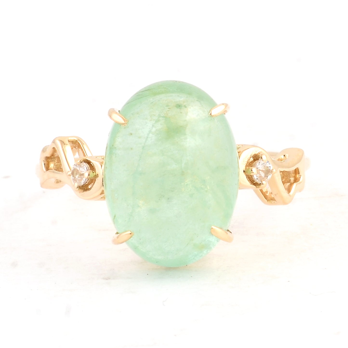 8.06 Ct Oval Emerald 14K Gold Ring