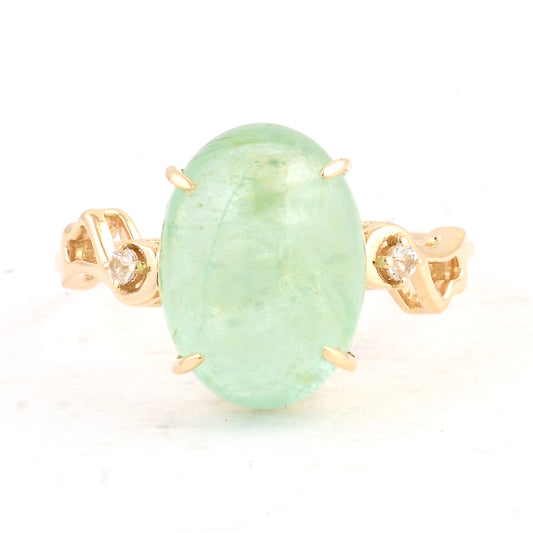 8.06 Ct Oval Emerald 14K Gold Ring