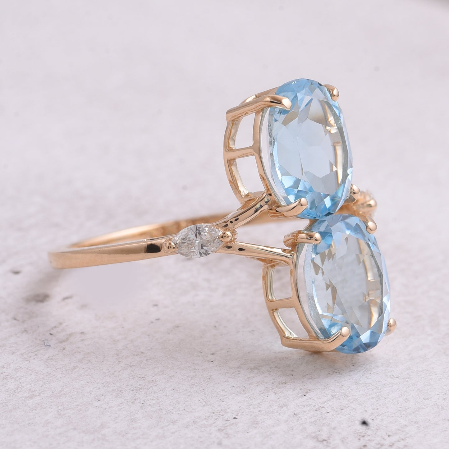 4.96 Ct Oval Natural Topaz 14K Gold Ring
