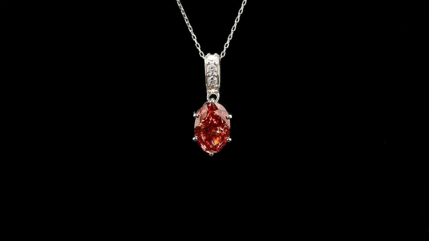 2.18 Carats Pink Lab Grown Diamond 14K Gold Pendant