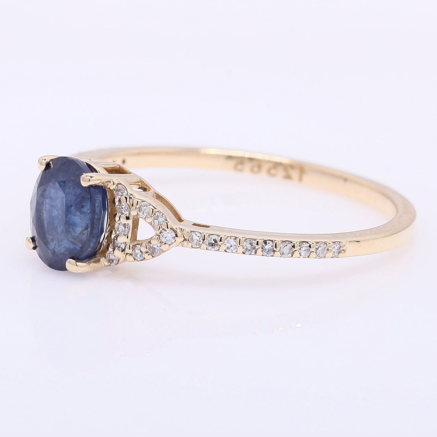 1.26 Ct Oval Mixed Cut Natural Sapphire 14K Gold Ring
