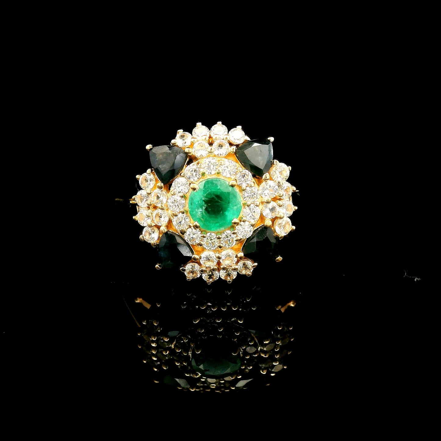 1.66 Ct Round Emerald 14K Gold Ring