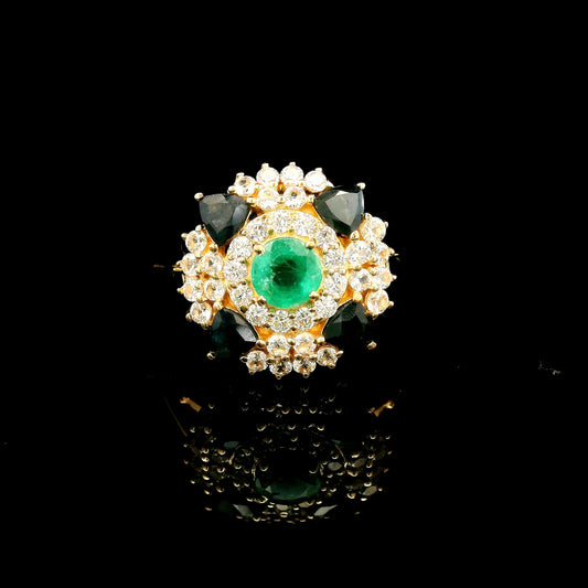 1.66 Ct Round Emerald 14K Gold Ring