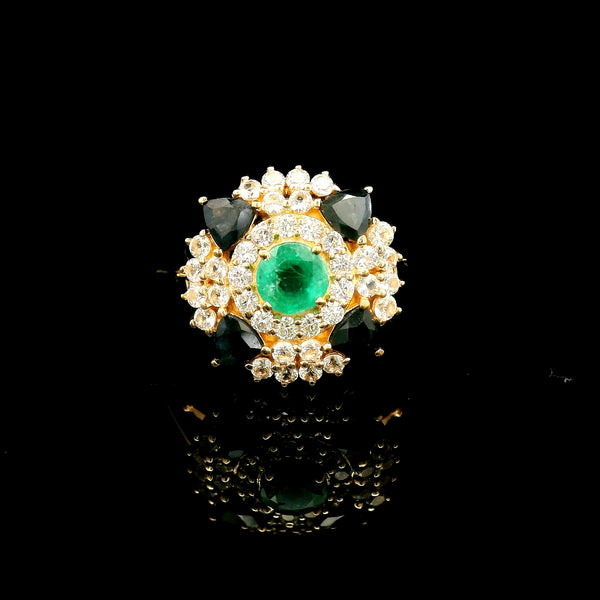 1.66 Ct Round Emerald 14K Gold Ring