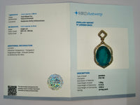3.20 Ct Oval Natural Emerald 14K Gold Pendant