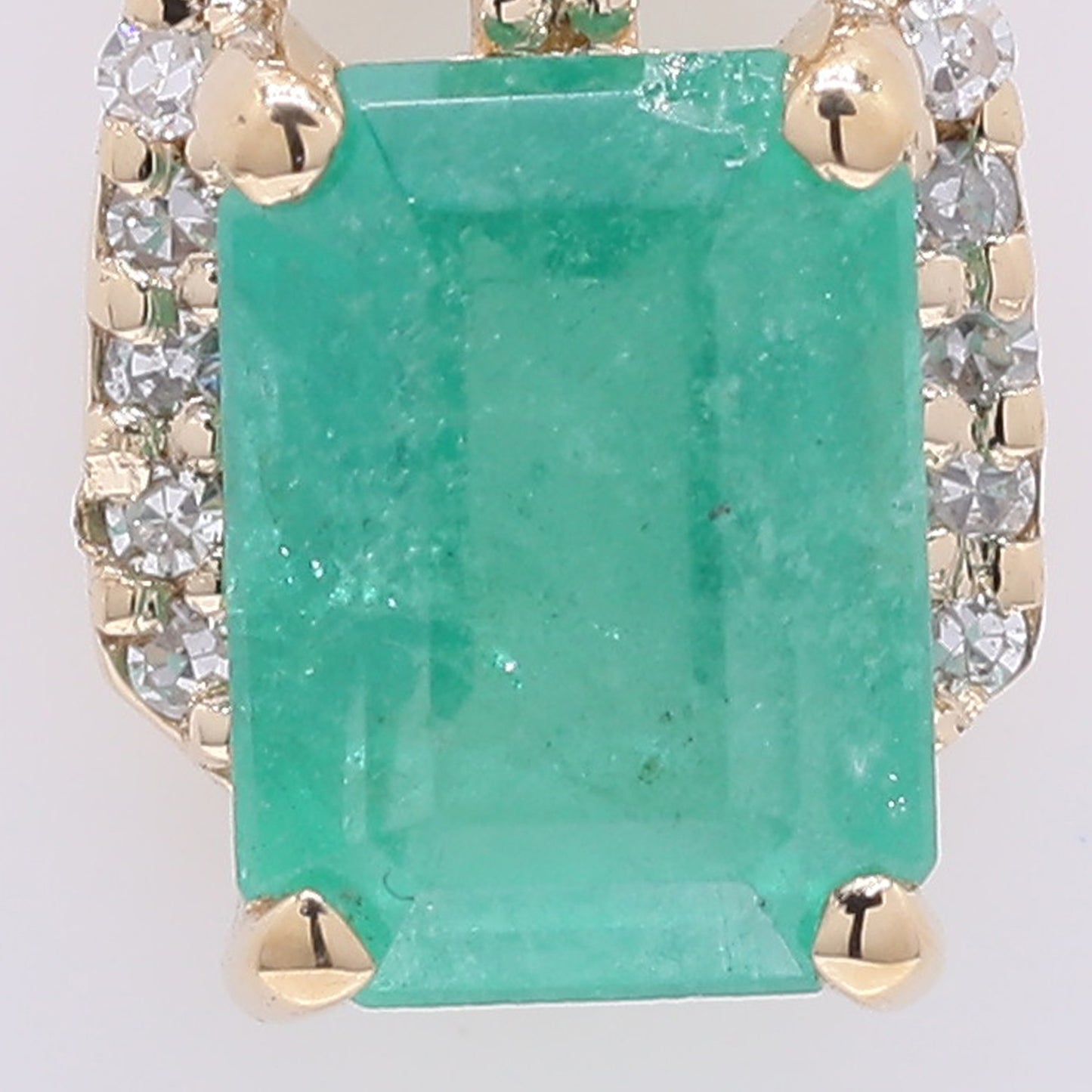 1.11 Ct Octagon Step Cut Natural Emerald 14K Gold Pendant