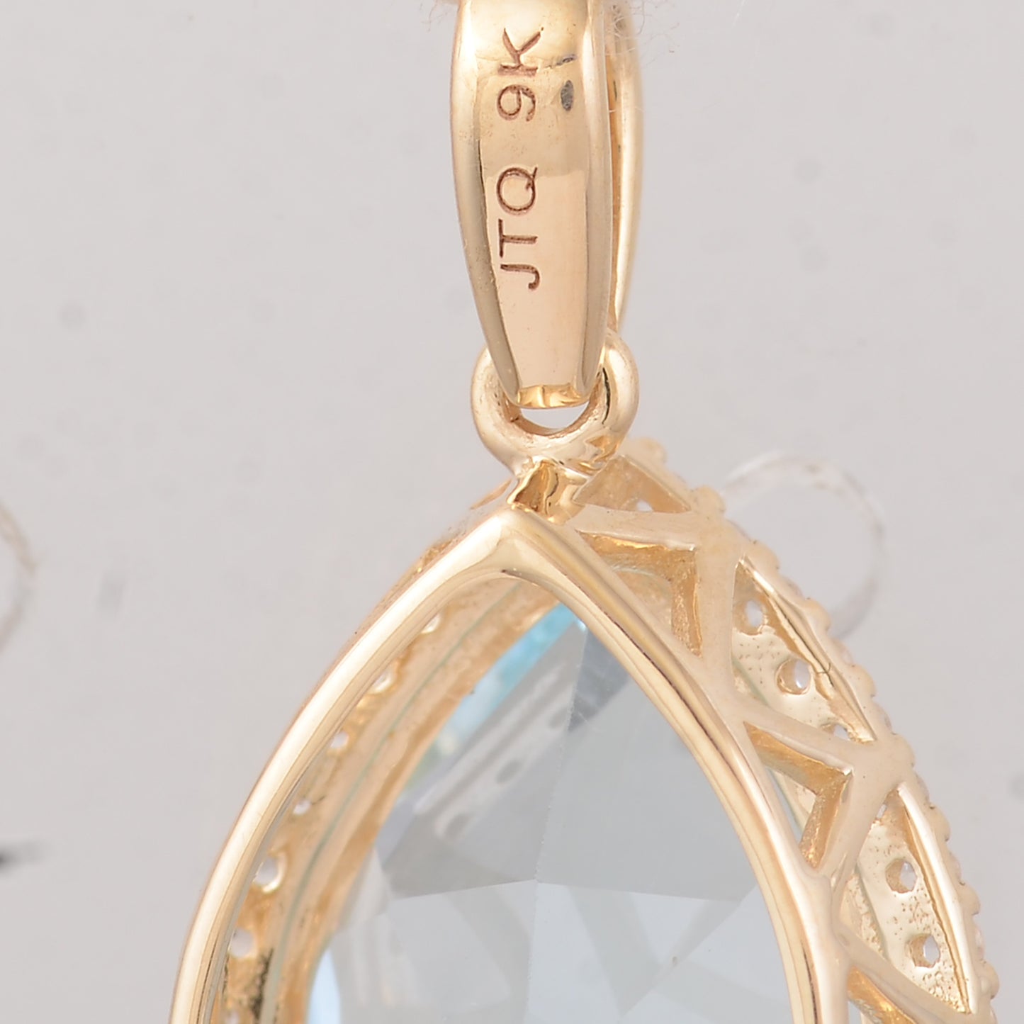 4.11 Ct Pear Aquamarine 9K Gold Pendant