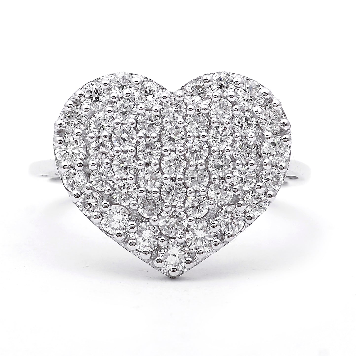 1.30 Ct Round Lab Grown Diamond 925 Sterling Silver Ring