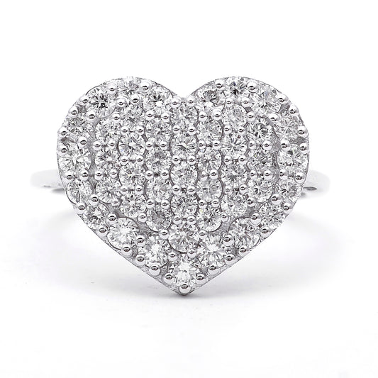 1.30 Ct Round Lab Grown Diamond 925 Sterling Silver Ring