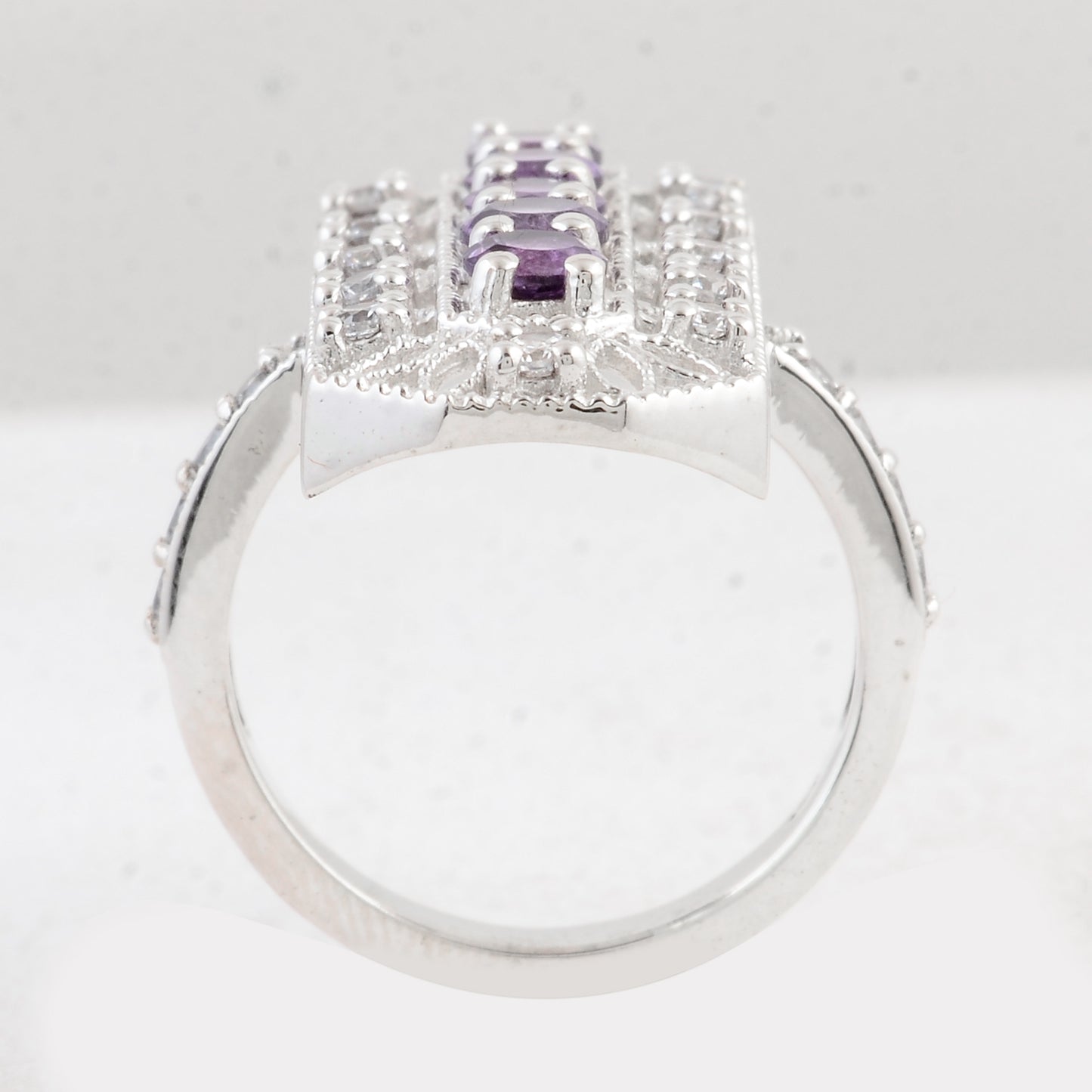 2.43 Ct Round Amethyst 925 Sterling Silver Ring