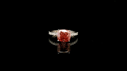 3.35 Carats Pink Lab Grown Diamond 14K Gold Ring
