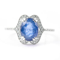 2.90 Ct Oval Mixed Cut Natural Sapphire 950 Platinum Ring