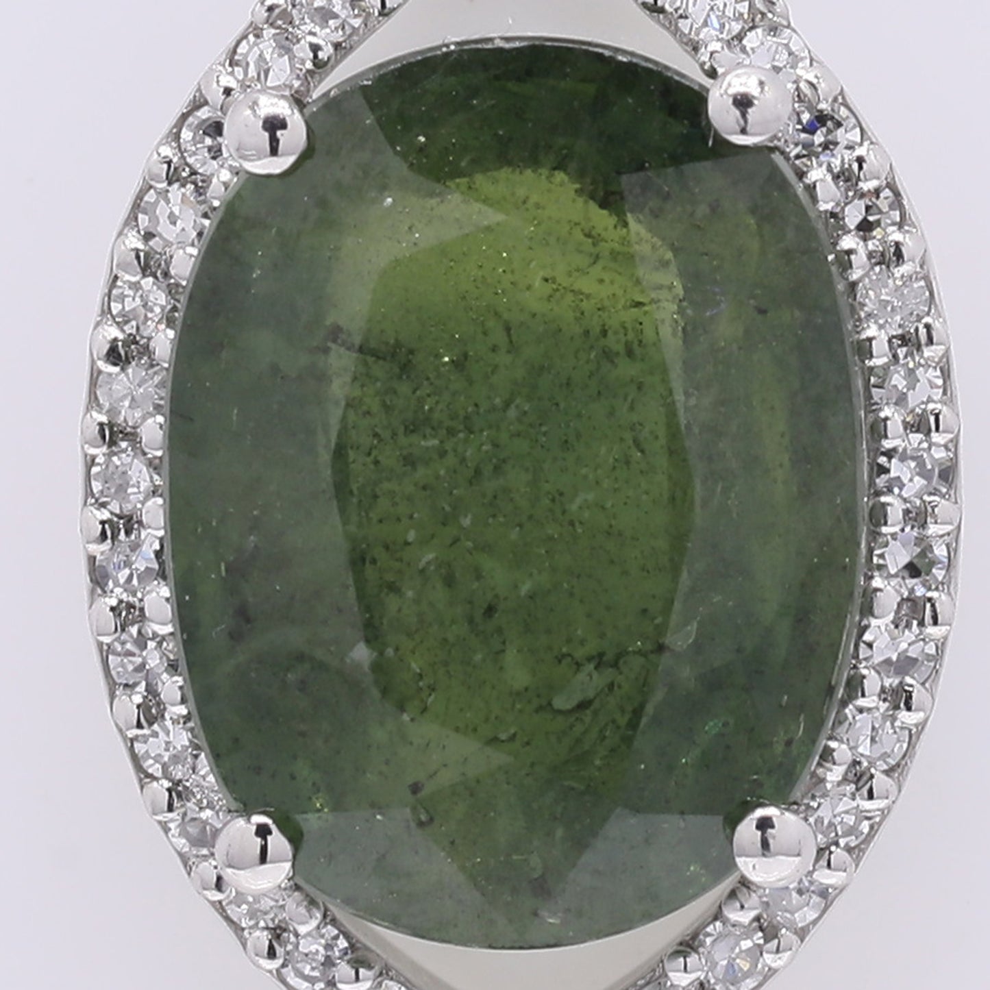 3.92 Ct Oval Mixed Cut Natural Green Sapphire 950 Platinum Pendant