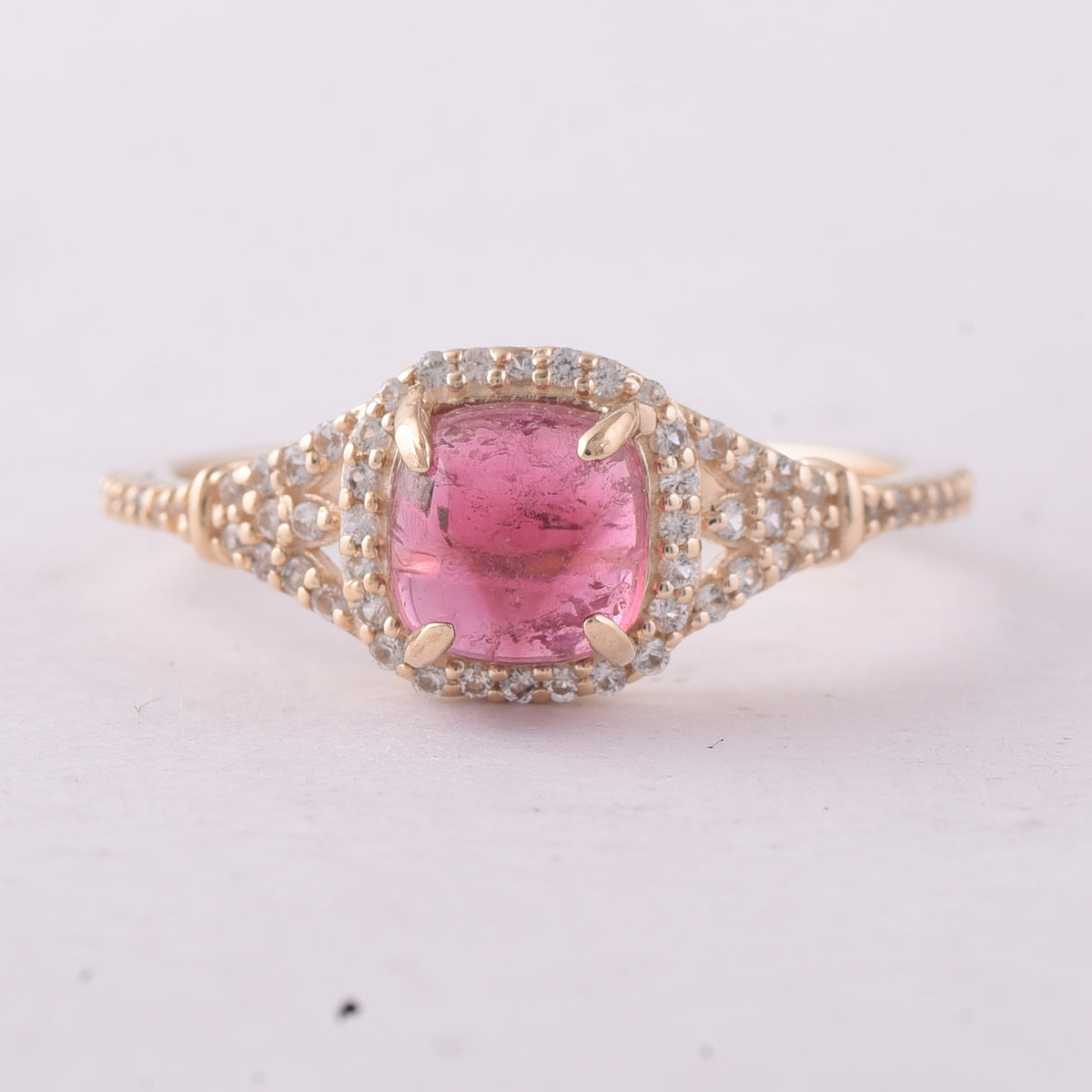 1.47 Ct Cushion Tourmaline 9K Gold Ring