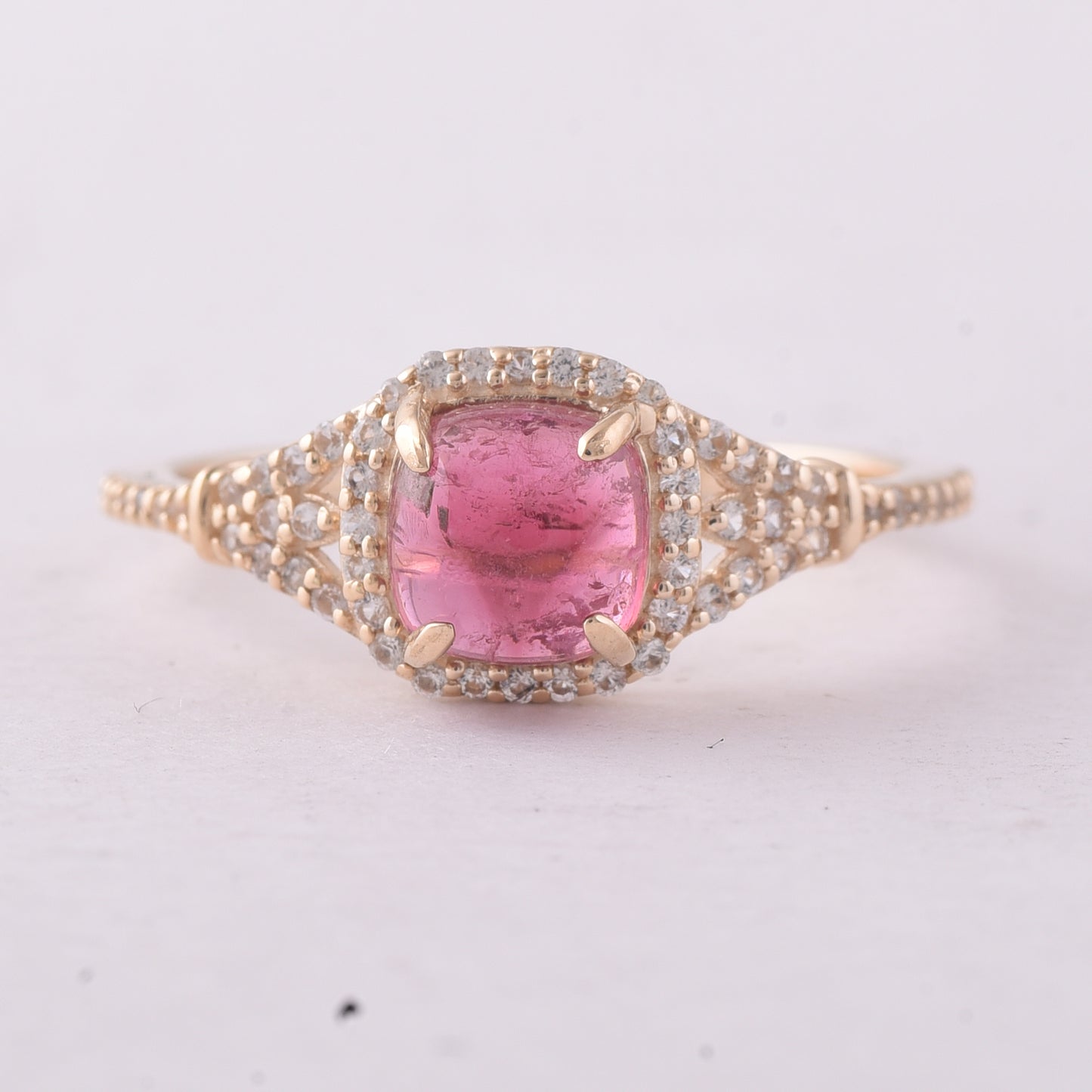 1.47 Ct Cushion Tourmaline 9K Gold Ring