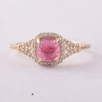 1.47 Ct Cushion Tourmaline 9K Gold Ring