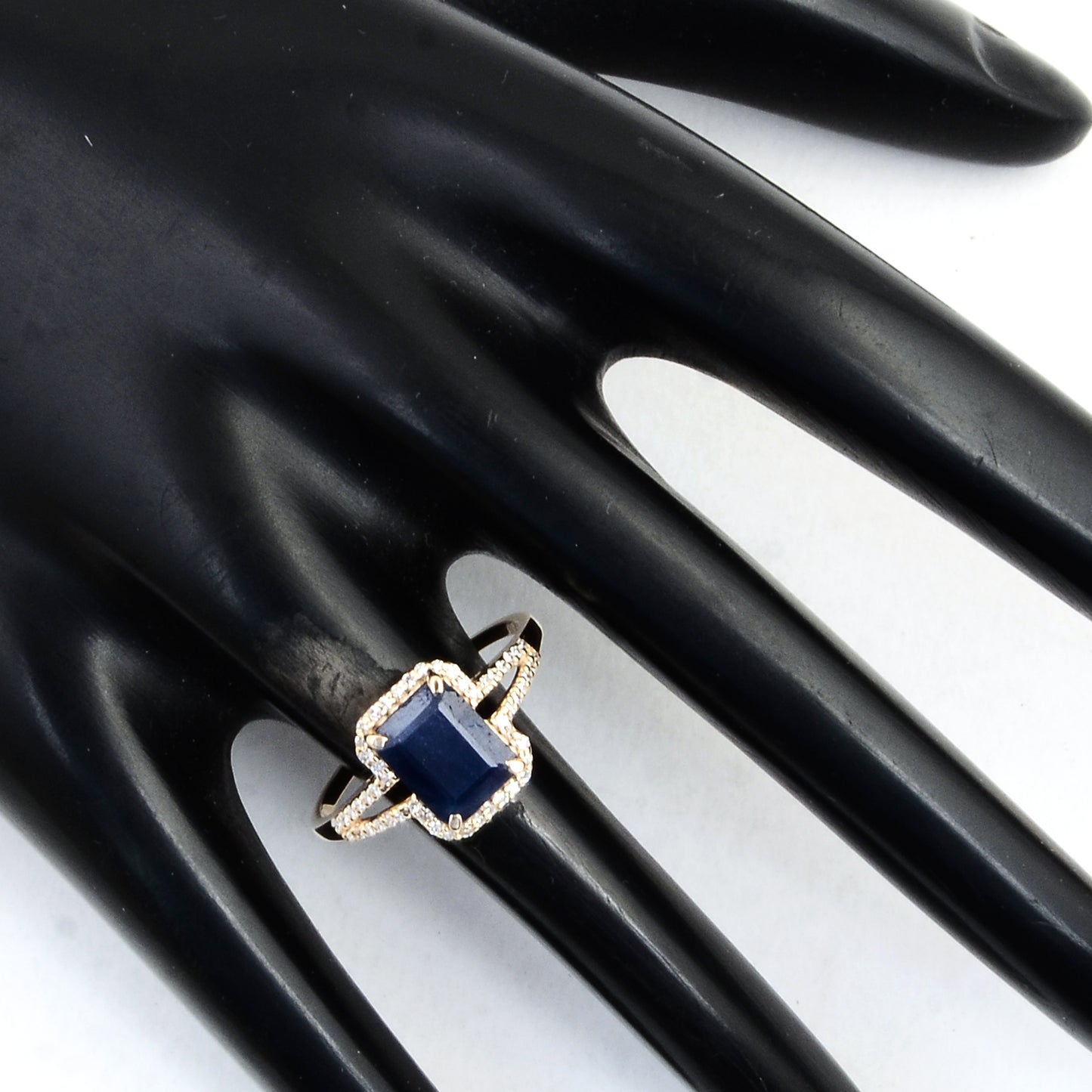 2.52 Ct Emerald Cut Natural Corundum Sapphire 14K Gold Ring