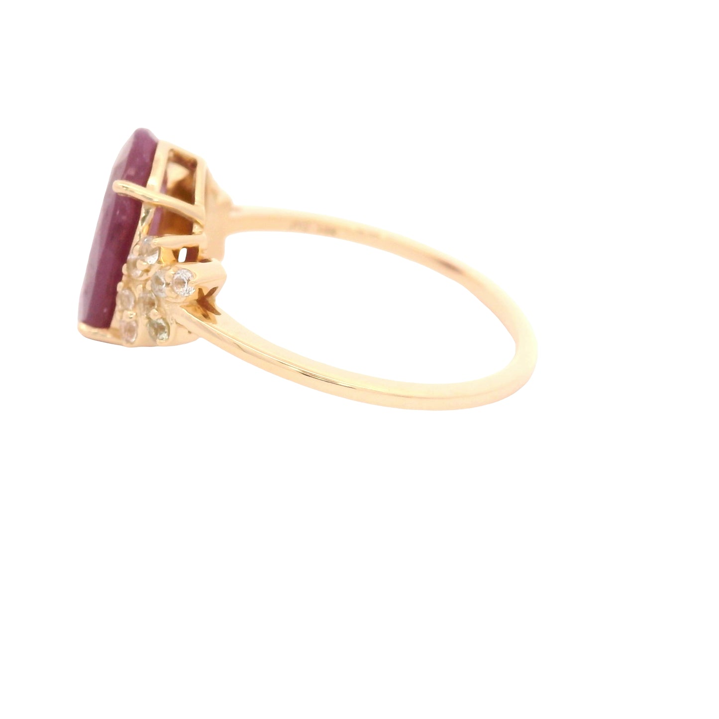 3.54 Ct Oval Ruby 14K Gold Ring