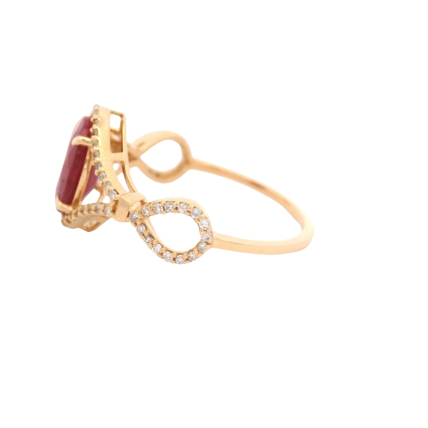 2.04 Ct Oval Mixed Cut Natural Corundum Ruby 14K Gold Ring