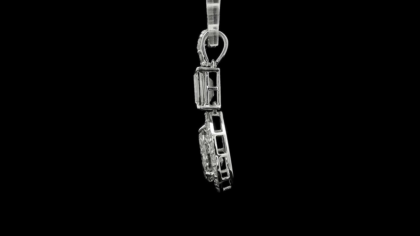 3.01 Carats Lab Grown Diamond 14K Gold Pendant