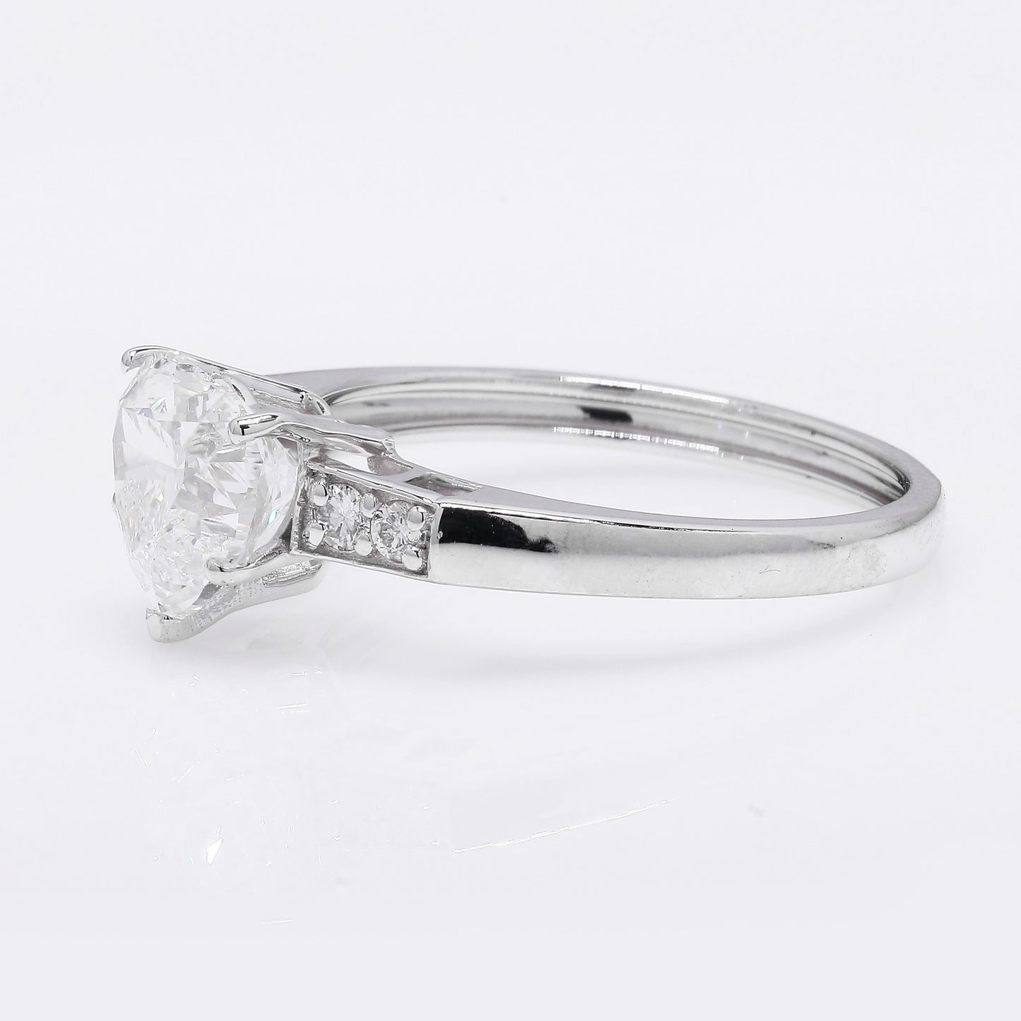 2.07 Ct Heart Brilliant Lab Grown Diamond 14K Gold Ring