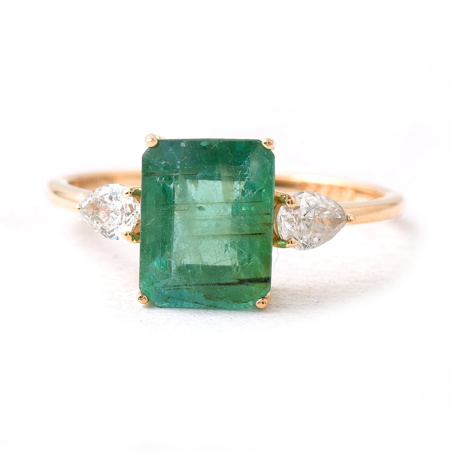 2.45 Ct Octagon Emerald 14K Gold Ring