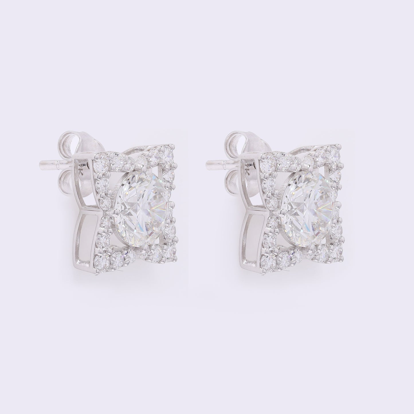 3.83 Carats Lab Grown Diamond 14K Gold Earrings