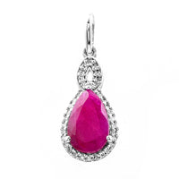1.47 Ct Pear Mixed Cut Natural Ruby 950 Platinum Pendant