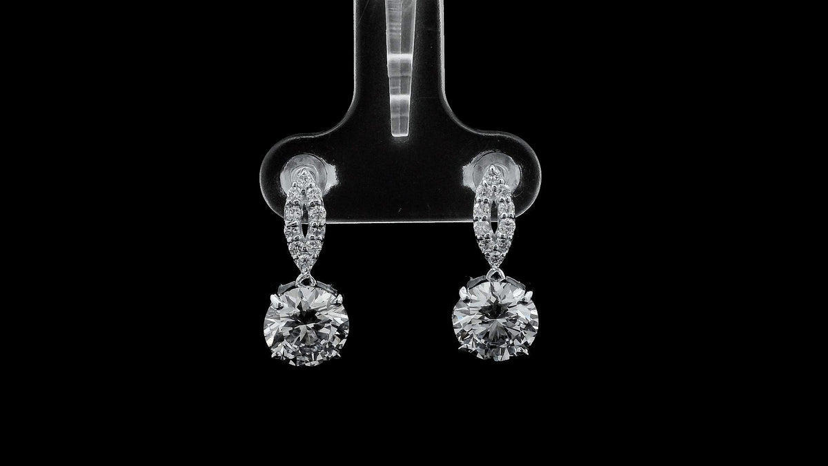 3.44 Carats Lab Grown Diamond 14K Gold Earrings