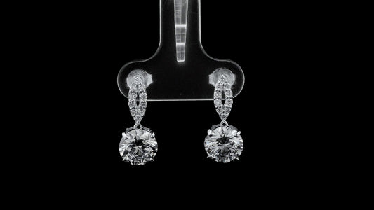 3.44 Carats Lab Grown Diamond 14K Gold Earrings