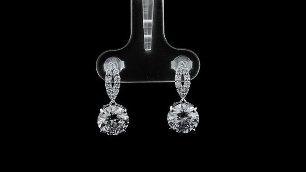 3.44 Carats Lab Grown Diamond 14K Gold Earrings