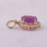 2.69 Ct Oval Ruby 9K Gold Pendant